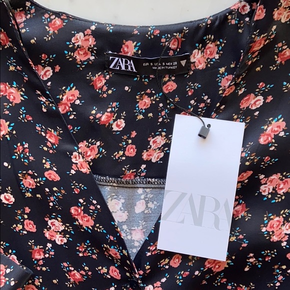 NWT Zara Long Sleeve Floral Print Mini Dress - Picture 6 of 11